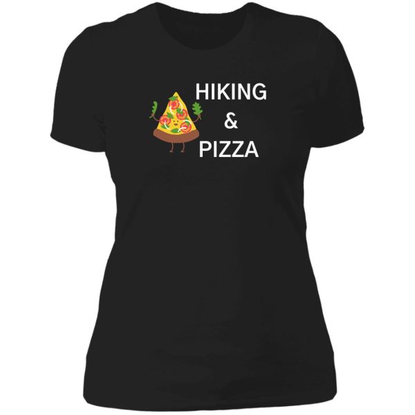 hiking and pizza lady t-shirt