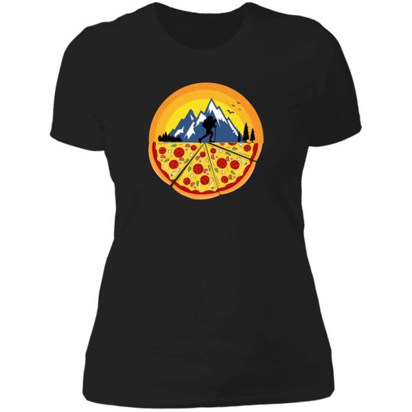 hiking and pizza lady t-shirt