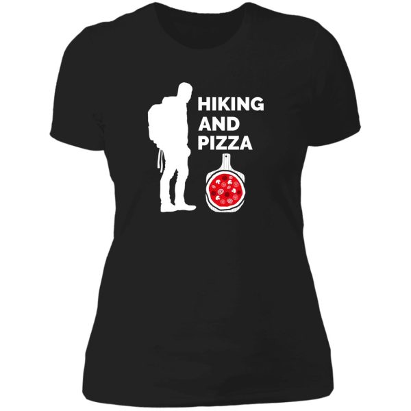 hiking and pizza lady t-shirt