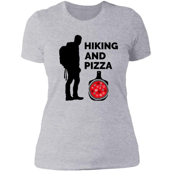 hiking and pizza lady t-shirt