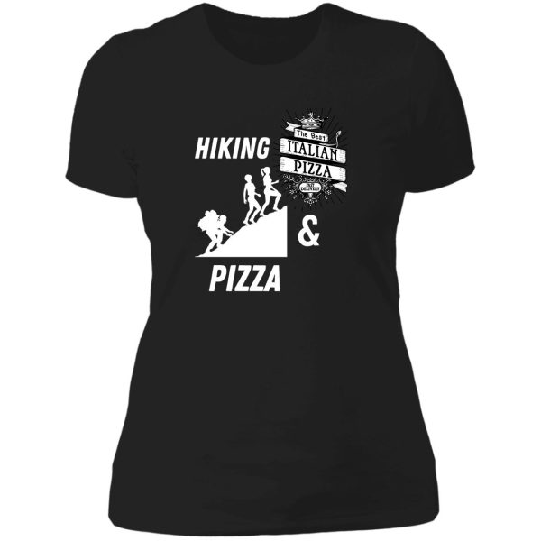 hiking and pizza lady t-shirt