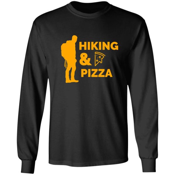 hiking and pizza pizza love and hiking love - orange hiking and pizza long sleeve