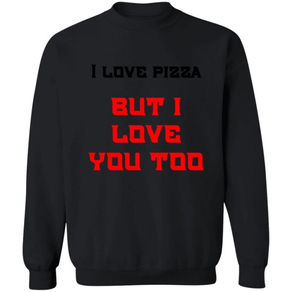 hiking and pizza sweatshirt