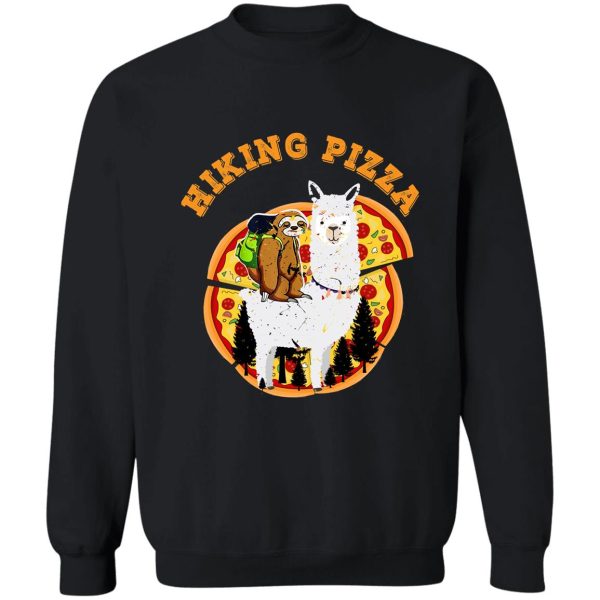 hiking and pizza sweatshirt