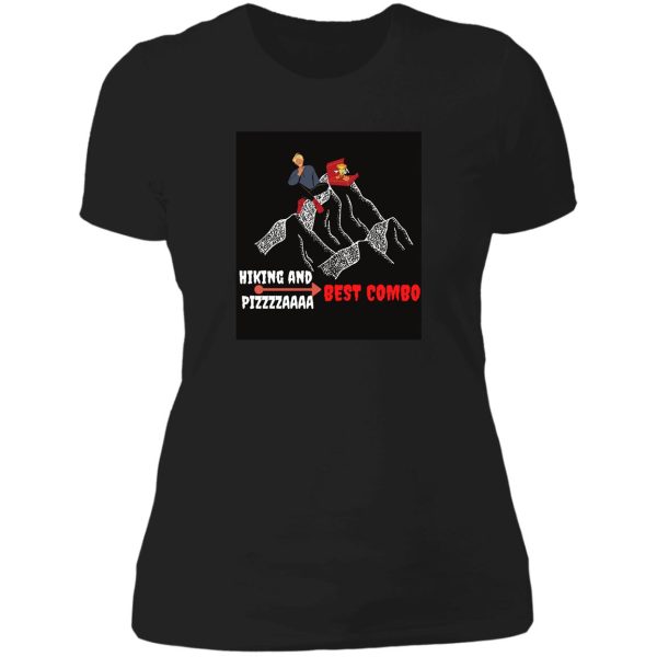 hiking and pizza--trending lady t-shirt