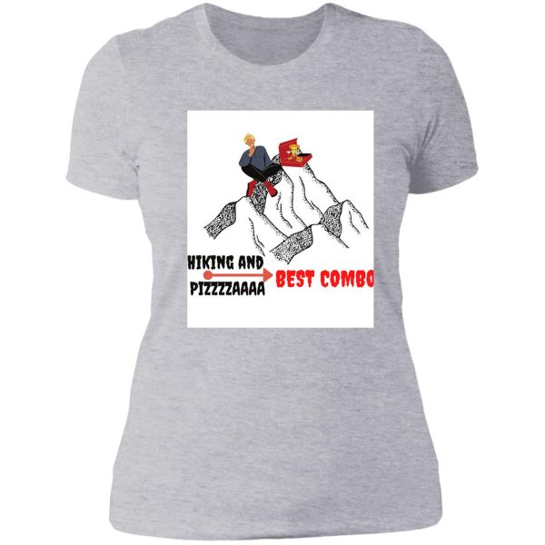 hiking and pizza---trending lady t-shirt