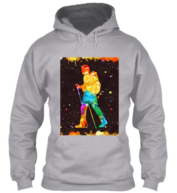 hiking art watercolor hoodie