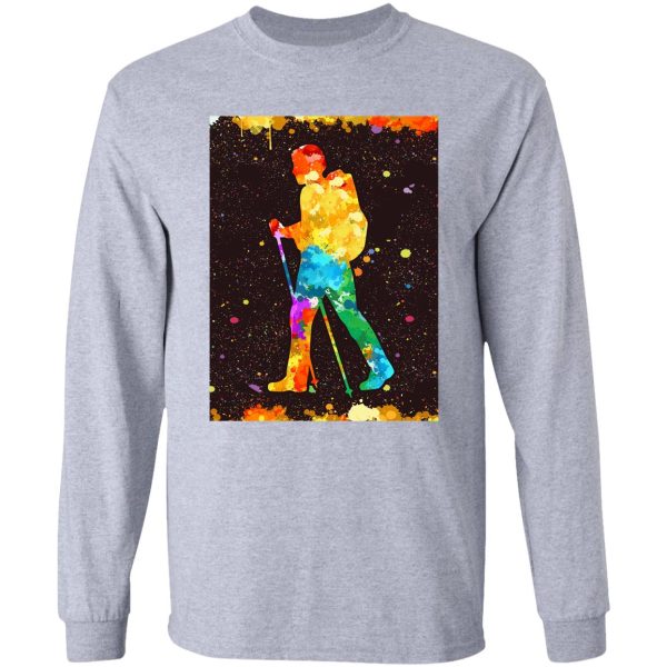 hiking art watercolor long sleeve