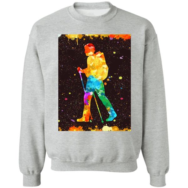 hiking art watercolor sweatshirt