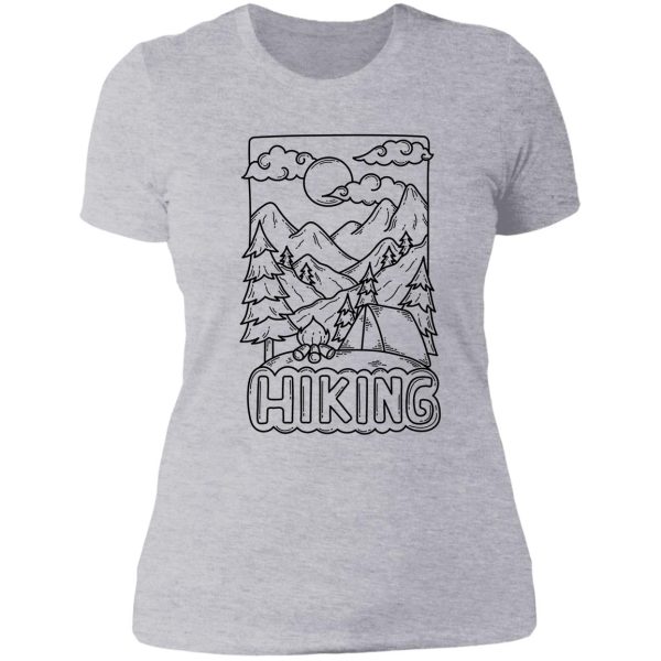 hiking doodle lady t-shirt