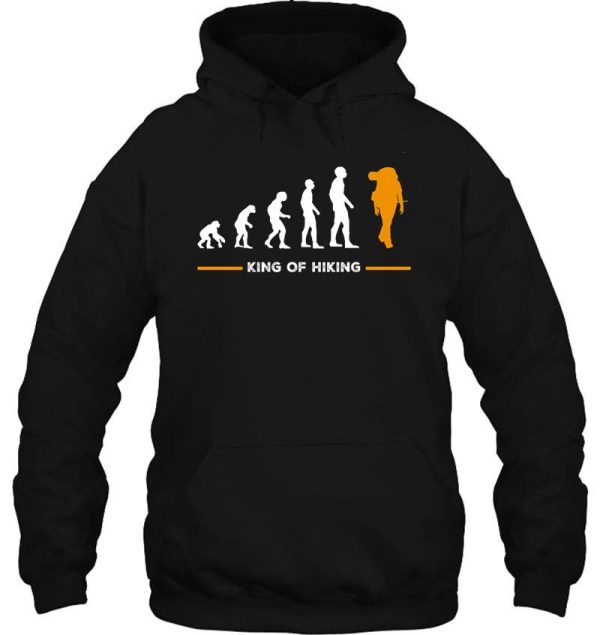 hiking evolution mountains hikers gift king of hiking hoodie