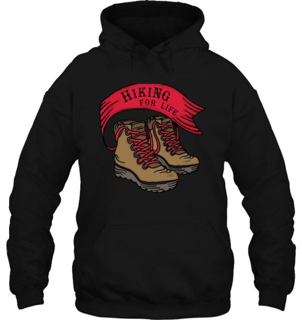hiking for life - red lace hiking boots hoodie