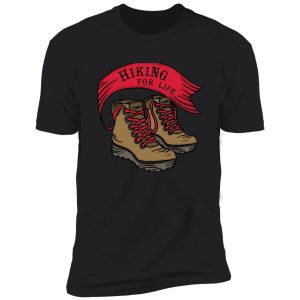 hiking for life - red lace hiking boots shirt
