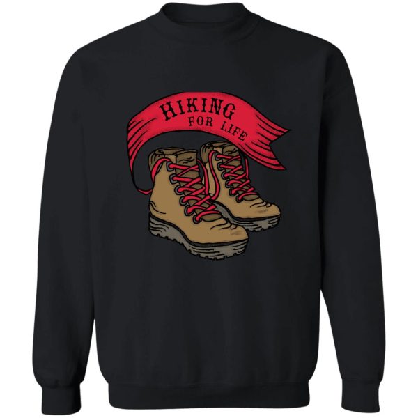hiking for life - red lace hiking boots sweatshirt