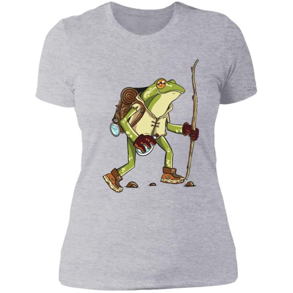 hiking frog lady t-shirt