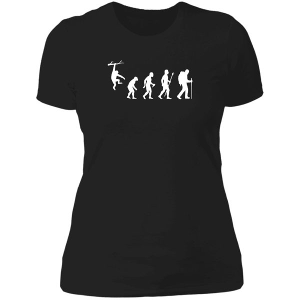 hiking funny evolution lady t-shirt