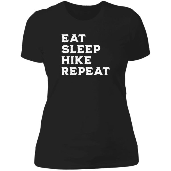 hiking gift eat sleep hike repeat distressed lady t-shirt