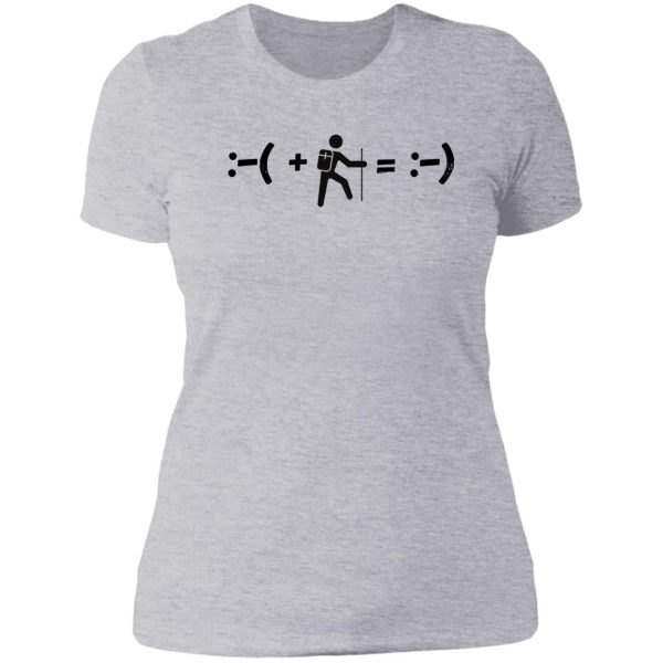 hiking happy funny lady t-shirt