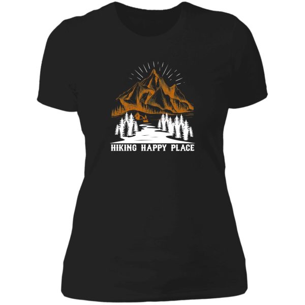 hiking happy place lady t-shirt