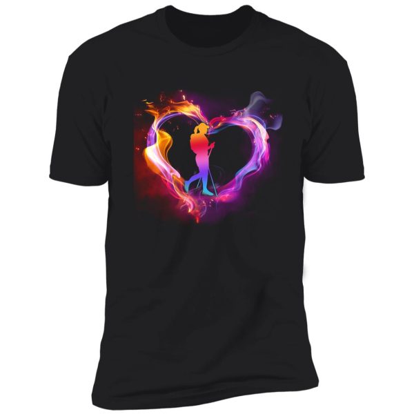 hiking heart love art shirt