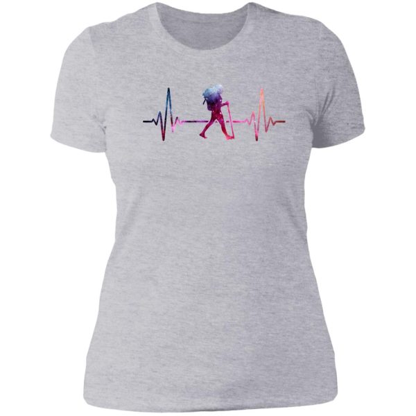 hiking heartbeat galaxy lady t-shirt