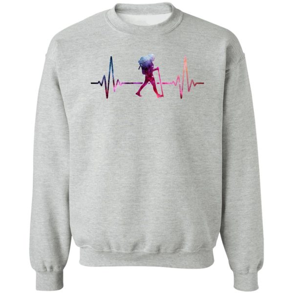 hiking heartbeat galaxy sweatshirt