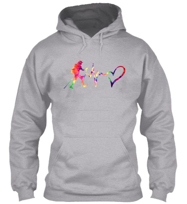 hiking heartbeat tie dye hoodie