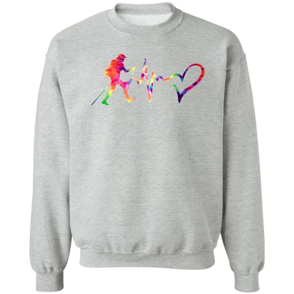 hiking heartbeat tie dye sweatshirt