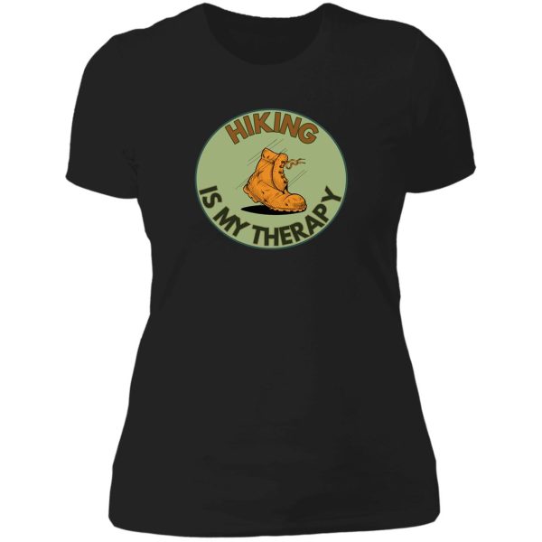 hiking is my therapy lady t-shirt