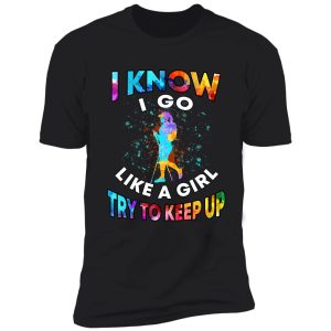 hiking - like a girl try to keep up watercolor shirt
