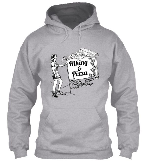 hiking love and pizza love hoodie