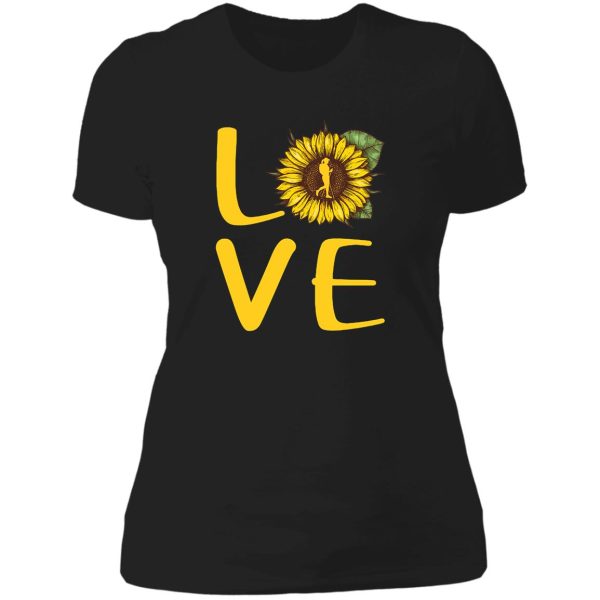 hiking love sunflower lady t-shirt