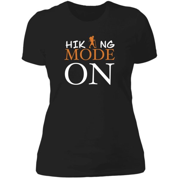 hiking mode on lady t-shirt