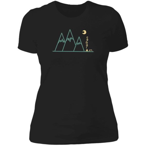 hiking mountain camp site lady t-shirt