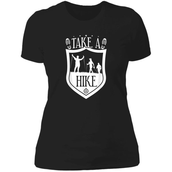 hiking mountain take a hike camping lady t-shirt