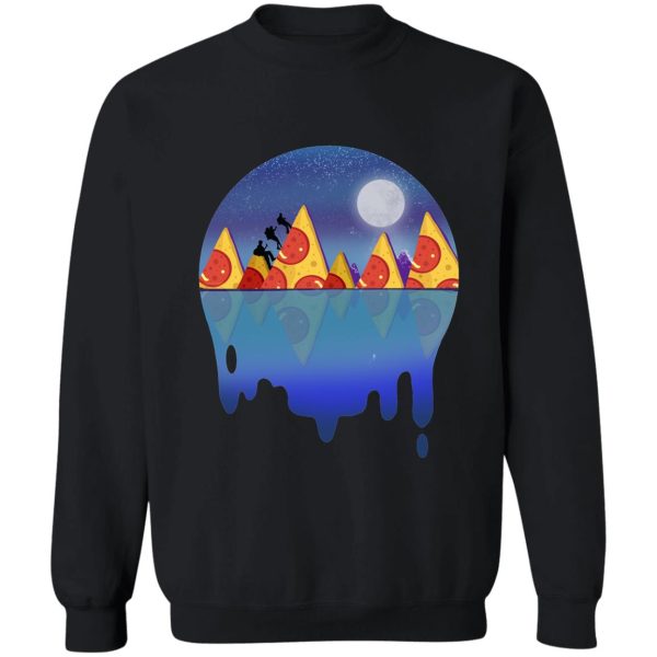 hiking on pizza mountains sweatshirt