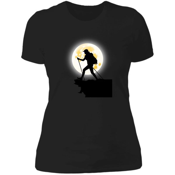 hiking on the moon lady t-shirt