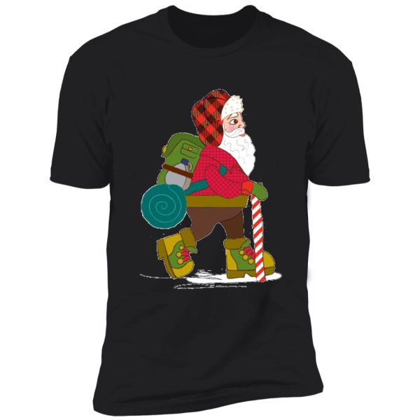 hiking santa christmas shirt and mug shirt