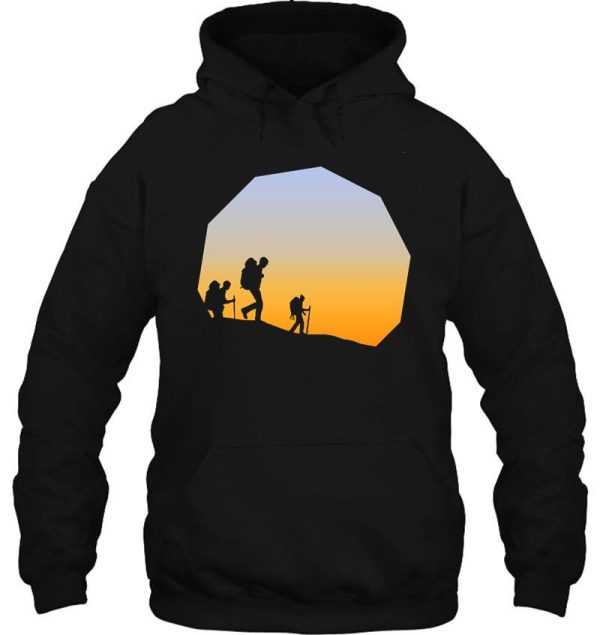 hiking sunset vintage mountains hikers gift hoodie