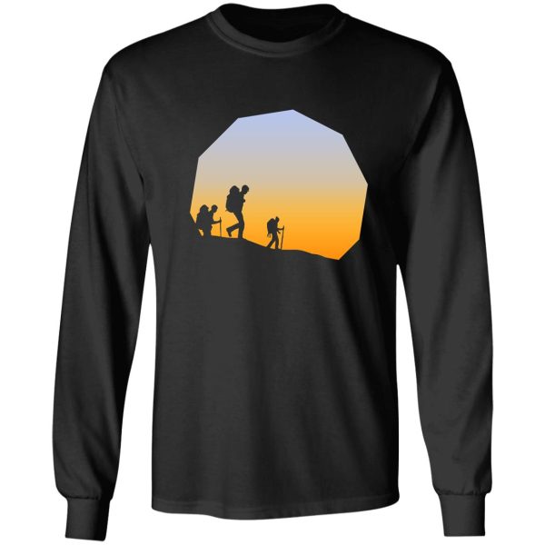 hiking sunset vintage mountains hikers gift long sleeve