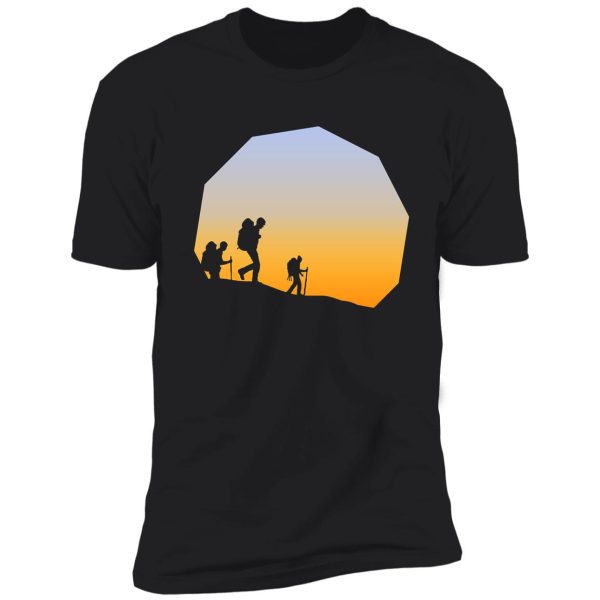 hiking sunset vintage mountains hikers gift shirt