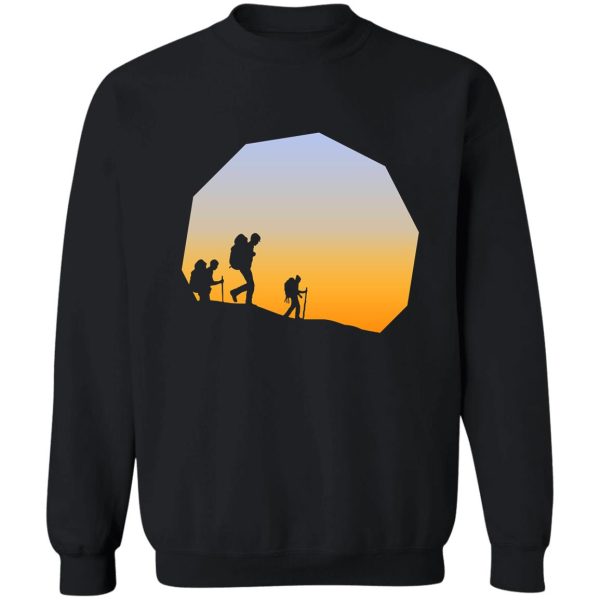 hiking sunset vintage mountains hikers gift sweatshirt