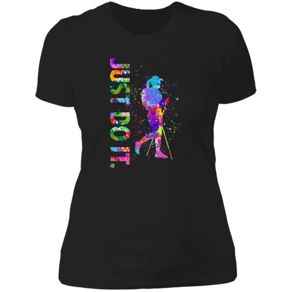 hiking watercolor lady t-shirt