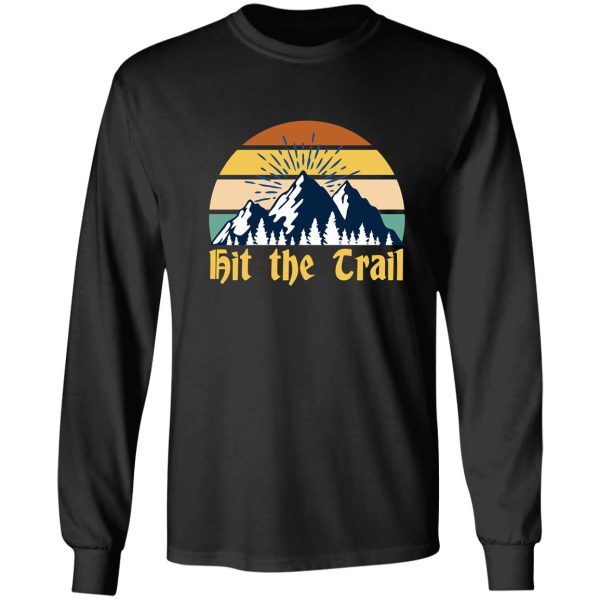 hit the trail retro style vintage running camping graphic long sleeve