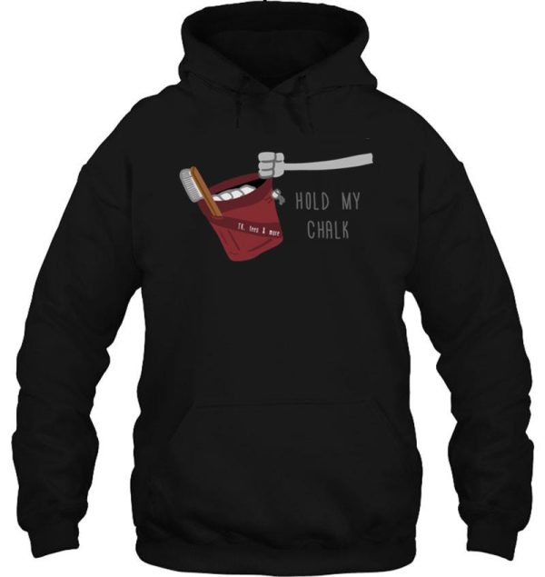 hold my chalk 2.1 illustration - red- small logo - lite version hoodie