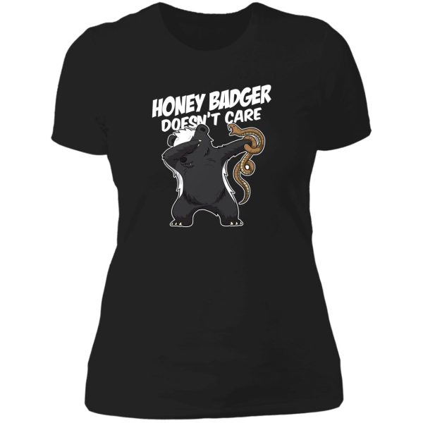 honey badger doesnt care lady t-shirt