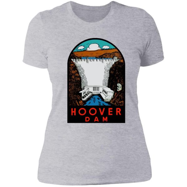 hoover dam vintage travel decal lady t-shirt
