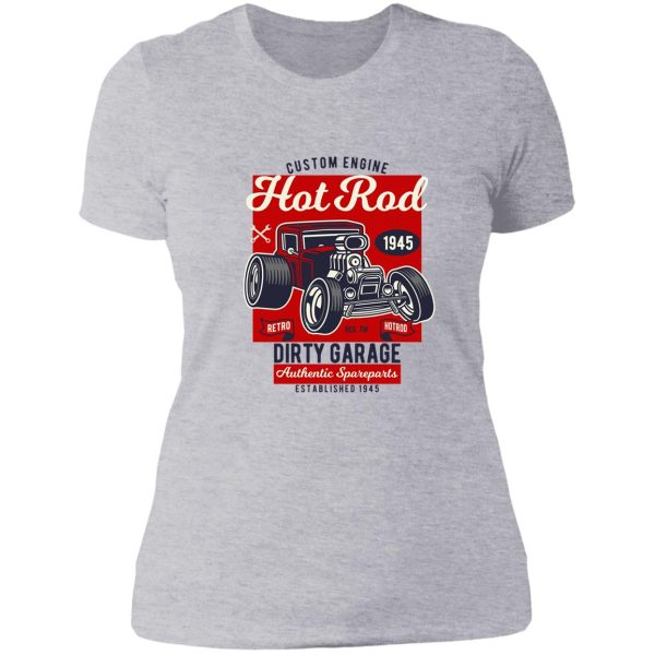 hot road dirty garage. autentic spareparts. lady t-shirt