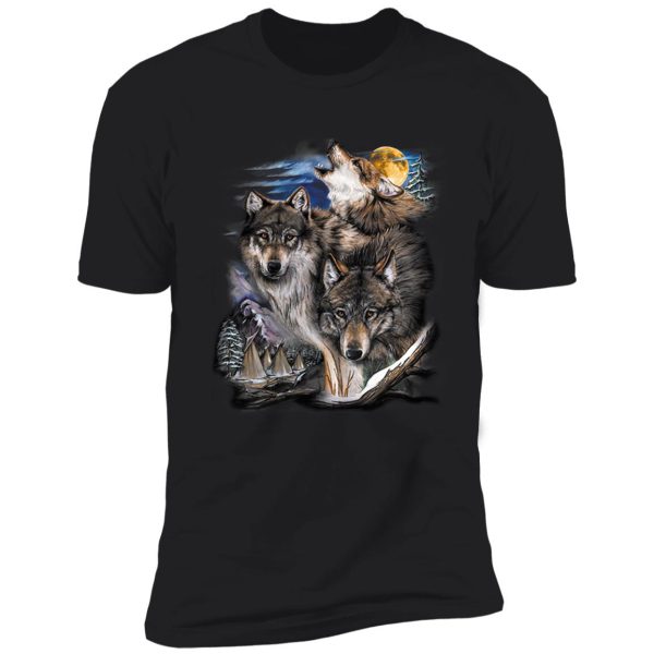 howling wolves in full moon shirt