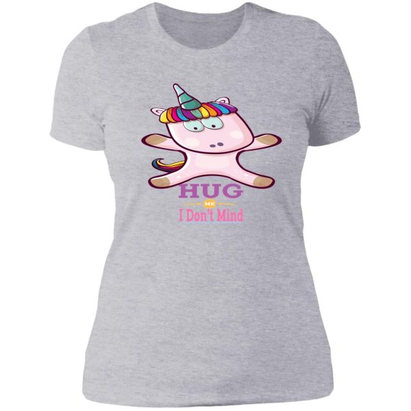 hug me i don t mind cute unicorn lady t-shirt